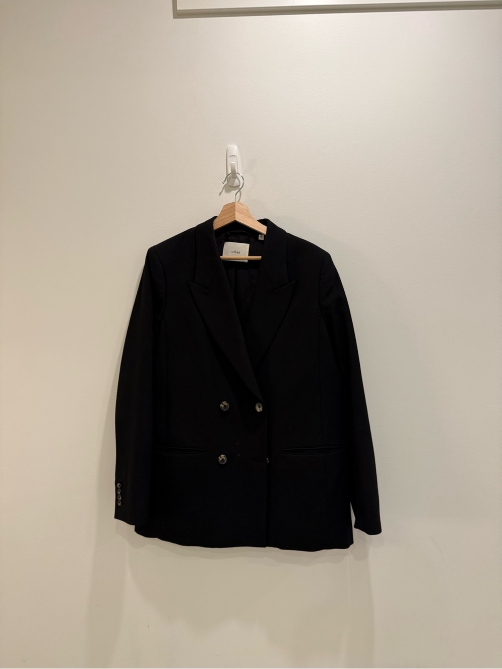 Wilfred Black Double-Breasted Tailored Blazer